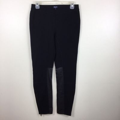 Madewell Women’s Ponte Legging Pants Faux Leather Panel Zip Ankle Workout Size 8